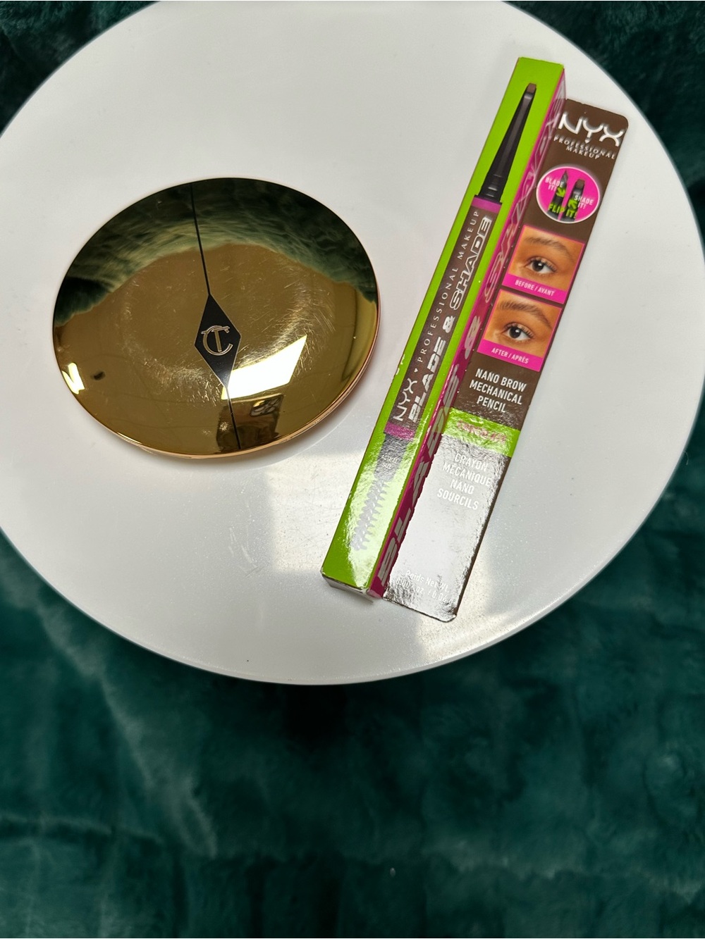 Charolette Tilbury Powder and NYX Brow Mechanical Pencil - Brown in Chocolate